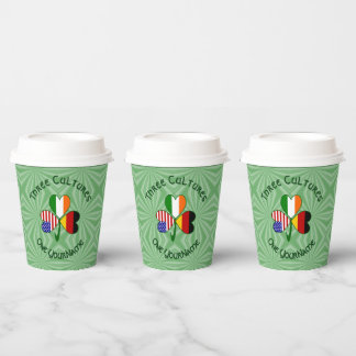 German Irish American Shamrock Personalized Text Pappbecher