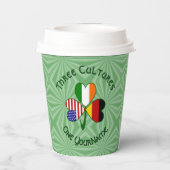 German Irish American Shamrock Personalized Text Pappbecher (Rückseite)