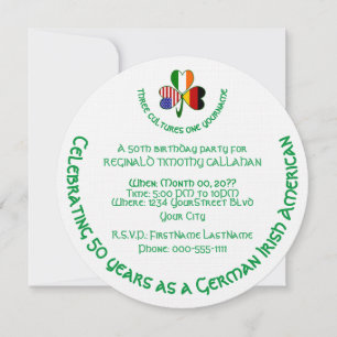 German Irish USA Flags Kleeblatt Personalisiert Ro Einladung