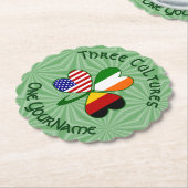 German Irish USA Flags Kleeblatt Personalisiert Untersetzer (angewinkelt)