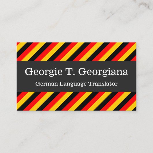 German Language Translator, Teacher, Tutor Visitenkarte (Vorderseite)