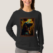 German Longhaired Pointer Painting Sunflower Flowe T-Shirt (Vorderseite)
