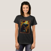 German Longhaired Pointer Painting Sunflower Flowe T-Shirt (Vorne ganz)