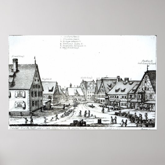 German Market town, 1704 Poster (Vorne)