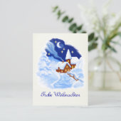German Merry Christmas Postcard Feiertagspostkarte (Stehend Vorderseite)