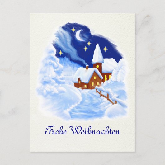 German Merry Christmas Postcard Feiertagspostkarte (Vorderseite)