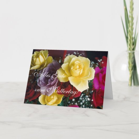 German: Muttertag Mother's day roses Karte (Vorderseite)