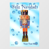 German Nutcracker - Feliz Navidad Fensteraufkleber (Blatt)