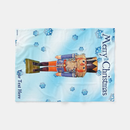 German Nutcracker - Frohe Weihnachten Fleecedecke (Vorderseite (Horizontal))