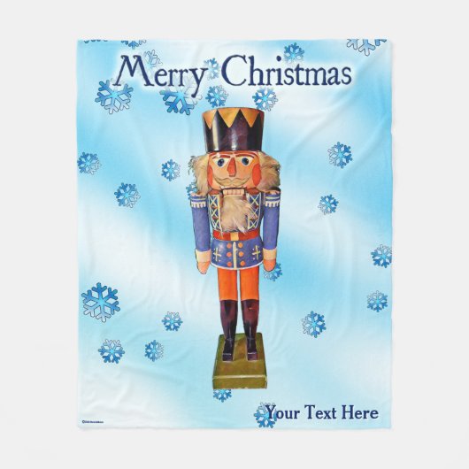 German Nutcracker - Frohe Weihnachten Fleecedecke (Vorderseite)