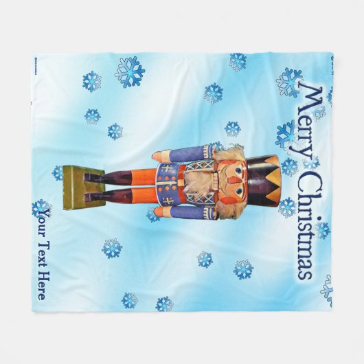 German Nutcracker - Frohe Weihnachten Fleecedecke (Vorderseite (Horizontal))