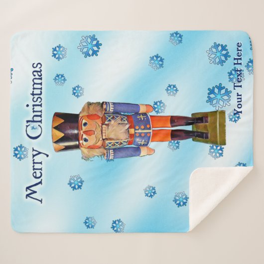 German Nutcracker - Frohe Weihnachten Sherpadecke (Vorderseite (Horizontal))