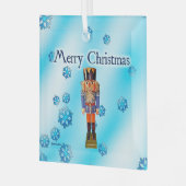 German Nutcracker - Frohe Weihnachtsglasverzierung Ornament Aus Glas (Vorderseite links)