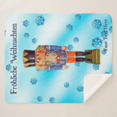 German Nutcracker - Fröhliche Weihnachten Sherpadecke (Vorderseite (Horizontal))