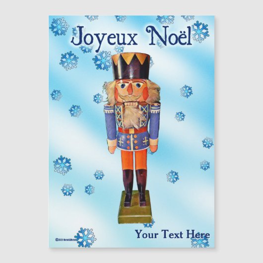 German Nutcracker - Joyeux Noël Magnetkarte (Vorderseite)