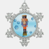 German Nutcracker Schneeflocken Zinn-Ornament (Vorderseite)