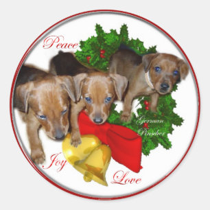 German Pinscher Christmas Geschenke Runder Aufkleber