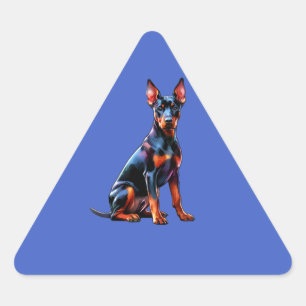 German Pinscher Dog Dreieckiger Aufkleber