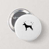 German Pinscher Dog � Halloween Moon Silhouette Cl Button (Vorne & Hinten)