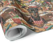 German Pinscher Holiday Baking: Feierliche Weihnac Geschenkpapier (Rolleneckpunkt)