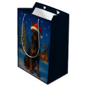 German Pinscher Holiday  Mittlere Geschenktüte (Rückseite Schrägansicht)