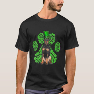 German Pinscher Kleeblatt Paw Clovers St Patrick's T-Shirt