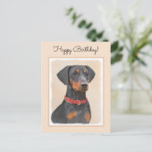 German Pinscher Painting - Niedliche Original Dog  Postkarte (Stehend Vorderseite)