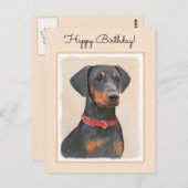 German Pinscher Painting - Niedliche Original Dog  Postkarte (Vorne/Hinten)