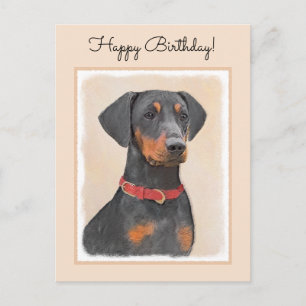 German Pinscher Painting - Niedliche Original Dog  Postkarte