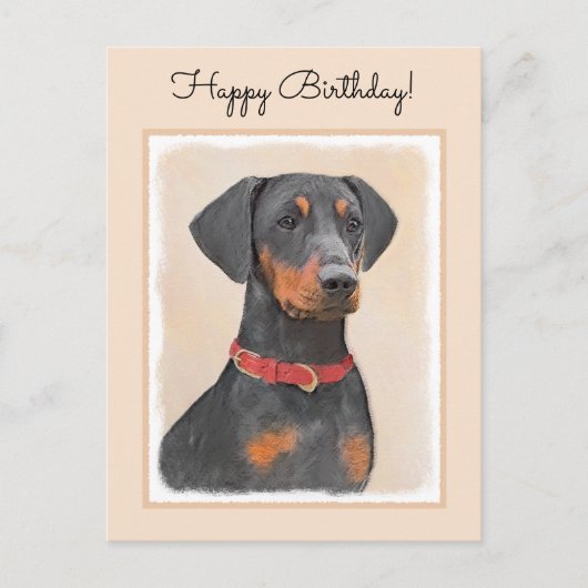 German Pinscher Painting - Niedliche Original Dog  Postkarte (Vorderseite)