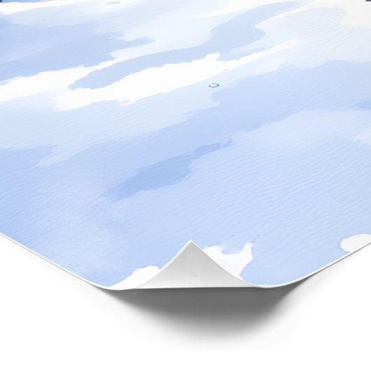 German Pinscher Snowy Courtyard Santa Hat Poster (Ecke)