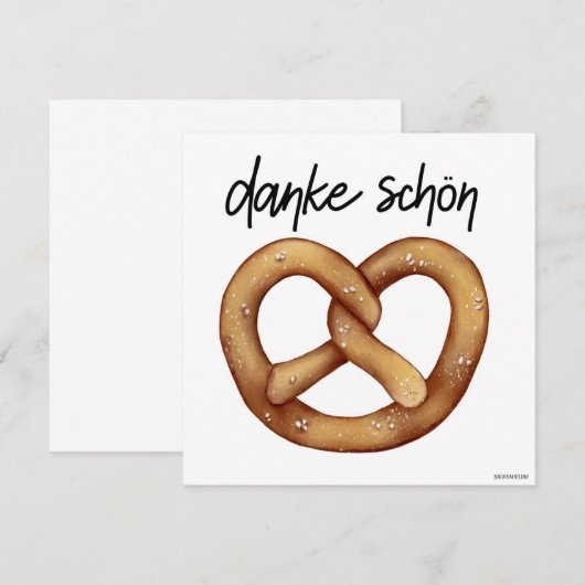 German Pretzel Danke-Danke-Karte (Vorne/Hinten)