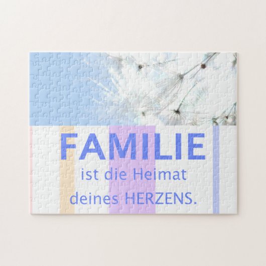 German Quote About Family Dandelion Seed Blowball Puzzle (Horizontal)