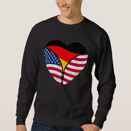 German Roots America Grown For Half Germany Americ Sweatshirt (Vorderseite)