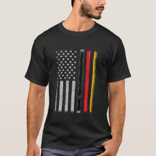 German Roots American Grown Deutschland USA Flagge T-Shirt