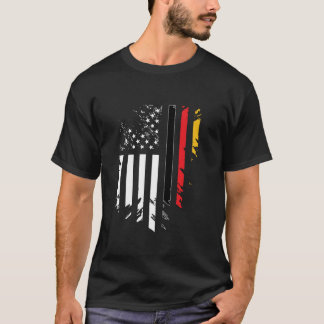 German Roots American Grown Deutschland USA Flagge T-Shirt