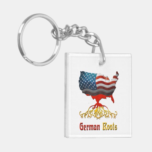 German Roots American Map Schlüsselanhänger (Vorderseite links)