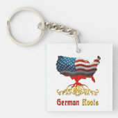German Roots American Map Schlüsselanhänger (Vorderseite)
