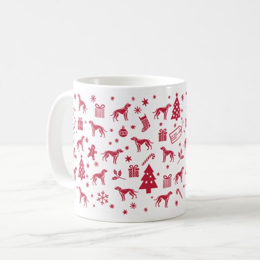 German Rouhaired Pointer Christmas Design Kaffeetasse (Vorderseite Links)