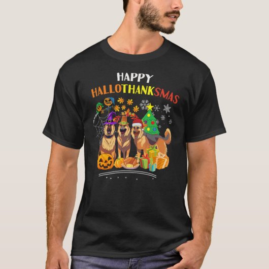 German sheipherd Dog Halloween xmas happy Hallotha T-Shirt (Vorderseite)