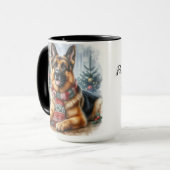 German Shepard Christmas Coffee Tasse Cup (Vorderseite Links)