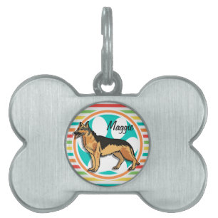German Shepard; helle Regenbogenstreifen Tiermarke