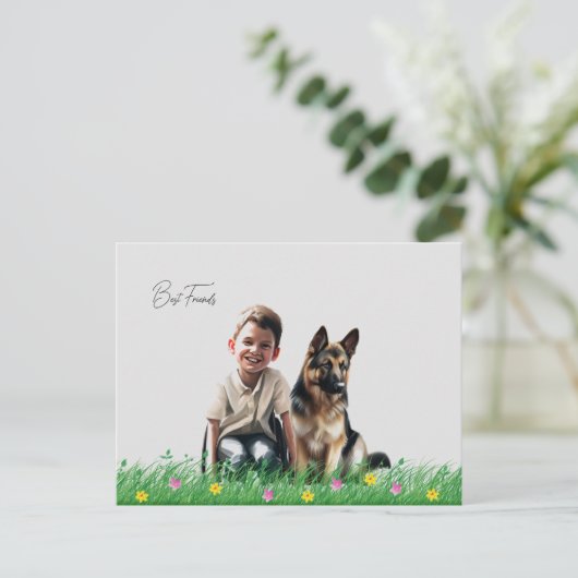 German Shepard Postkarte (Stehend Vorderseite)