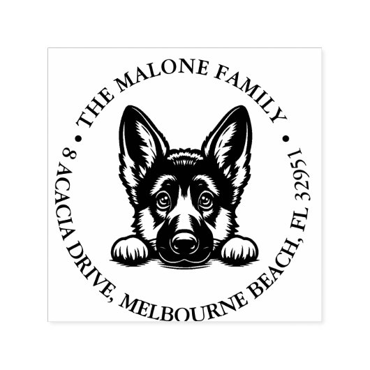 German Shepard Puppy Personalisiert Theme Permastempel (Design)