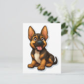 German Shepard Puppy Postkarte (Stehend Vorderseite)