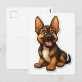 German Shepard Puppy Postkarte (Vorne/Hinten)