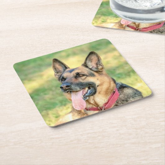 German Shepard Rechteckiger Pappuntersetzer (angewinkelt)