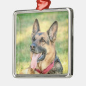 German Shepard Silbernes Ornament (Links)