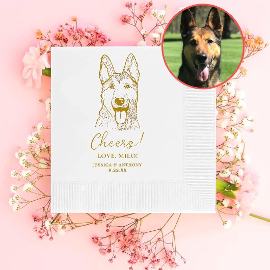 German Sheperd Dog Personalisiert Cheers Napkins Serviette