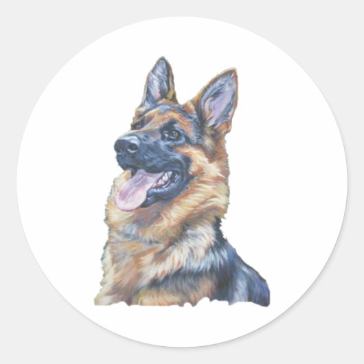 German Sheperd Foto Runder Aufkleber (Vorderseite)